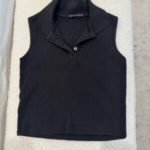 Brandy Melville Black Collared Tank Top
